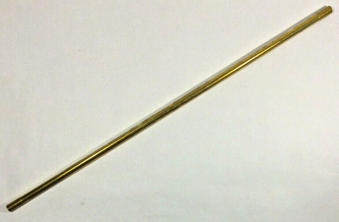 New 14" Solid Unfinished Brass Threaded Lamp Pipe, 1/8 IP (3/8") #BP328U - Stone Door Lamps