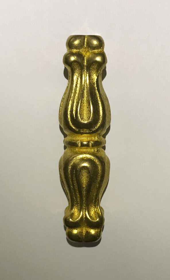 New 3 5/8" Tall Unfinished Cast Brass Lamp Column, 1/8IP Slip (3/8"), #BC413U - Stone Door Lamps