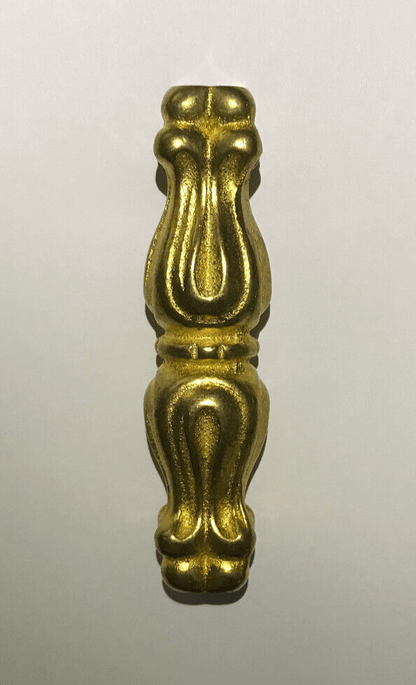 New 3 5/8" Tall Unfinished Cast Brass Lamp Column, 1/8IP Slip (3/8"), #BC413U - Stone Door Lamps