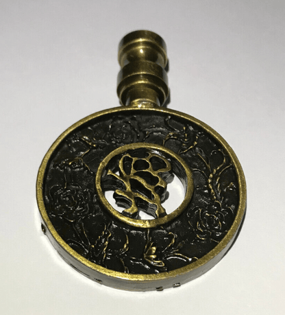 New 2 13/16" Brass Oriental Lamp Finial, Antique Brass Finish, 1/4 - 27F #BF167A - Stone Door Lamps