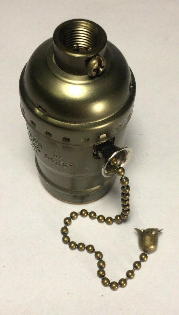 New Pull Chain Lamp Socket (On/Off) Medium Base With Antique Finish SO320A - Stone Door Lamps