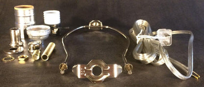 Table Lamp Wiring Kit 8" Nickel Plated Harp, Push - Thru Socket,Clear Silver Cord - Stone Door Lamps