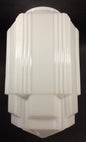New Art Deco Pendant Shade, Opal Glass, 16 1/2" tall, 6" Lip Fitter, 12" Wide