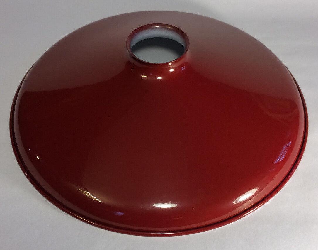 Metal Cone Lamp Light Shade Pendant 2 1/4 X 12 Red Porcelain Industrial Style - Stone Door Lamps