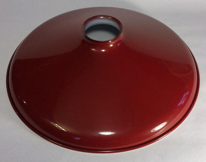 Metal Cone Lamp Light Shade Pendant 2 1/4 X 12 Red Porcelain Industrial Style - Stone Door Lamps