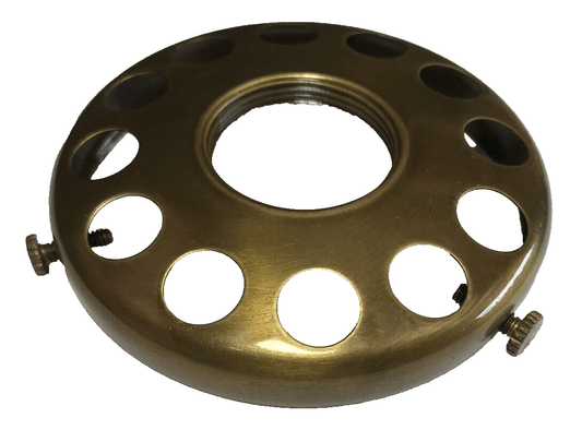 NEW 3 1/4" Fitter Screw - on Uno - type Shade Holder Antique Finish Brass #SH727A - Stone Door Lamps