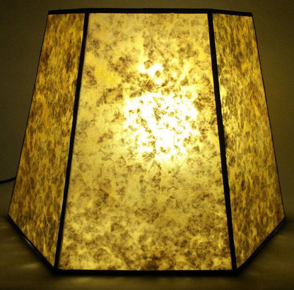 9" x 14" x 10" Golden Hexagon Style Mica Bridge Floor Lamp Shade #MS704GLD - Stone Door Lamps