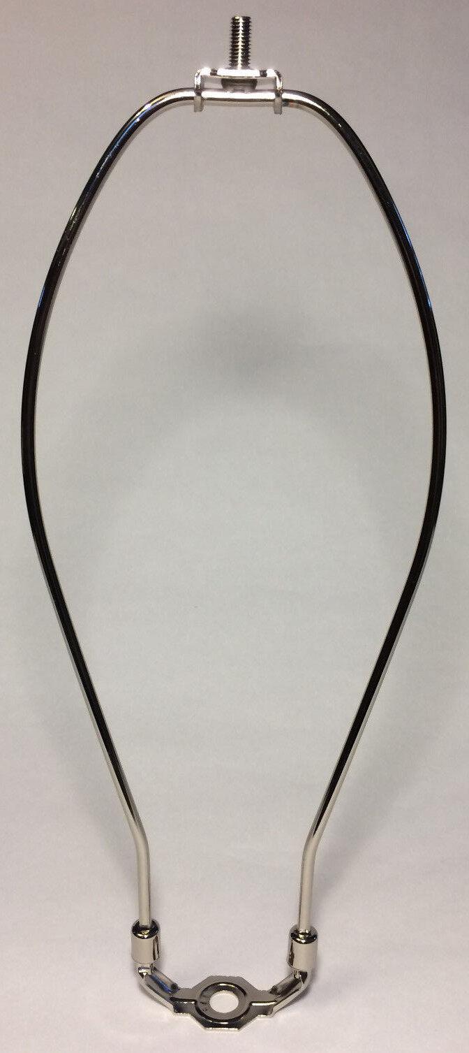 New 13" Nickel Finish Lamp HARP Shade Holder w/Base for Lamp Repair #HAR65N - Stone Door Lamps