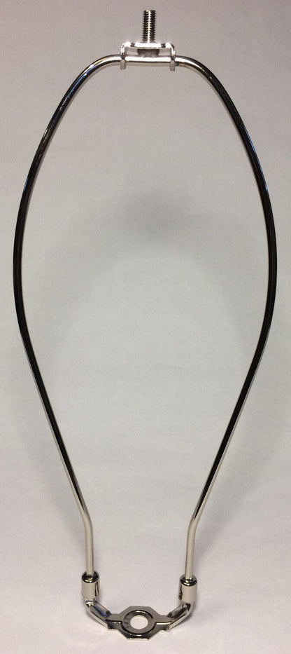 New 13" Nickel Finish Lamp HARP Shade Holder w/Base for Lamp Repair #HAR65N - Stone Door Lamps