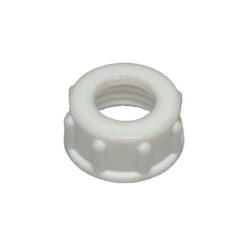 New White Bakelite (Plastic) Lamp Cord Bushing, 1/4F Tap (1/2") #CB906 - Stone Door Lamps