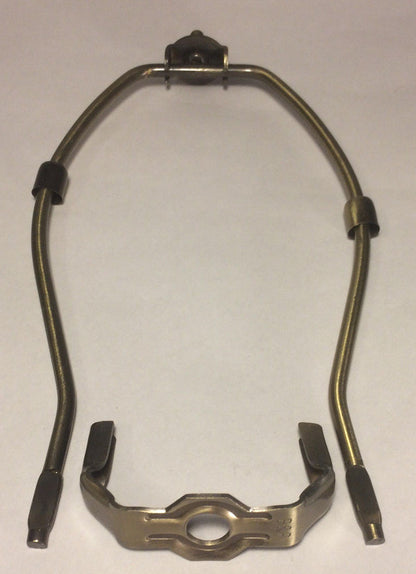 6" Heavy Duty Antique Finish Brass Lamp HARP Shade Holder + Base,  Lamp Repair