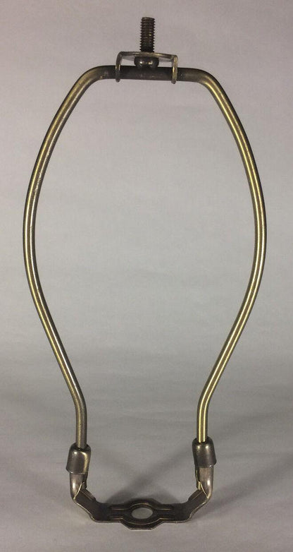 7" Heavy Antique Finish Brass Lamp HARP Shade Holder + Base for Lamp Repair - Stone Door Lamps