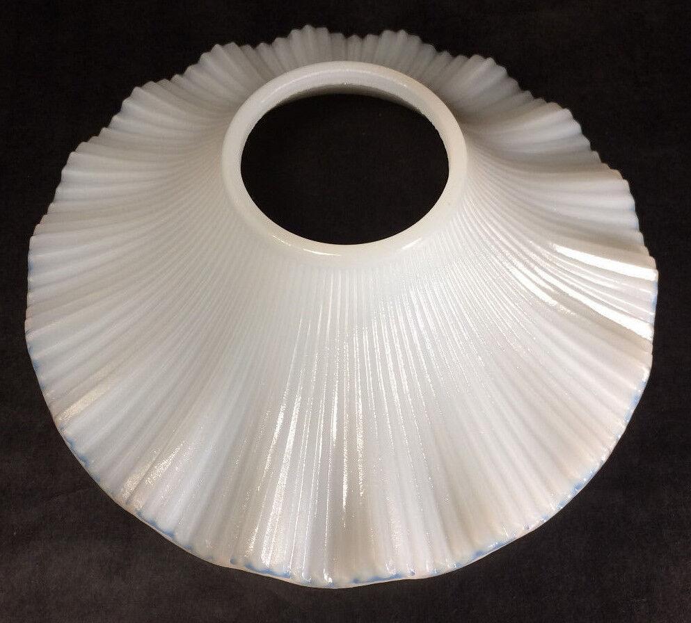 NEW 7 1/2" White Opal Glass Petticoat Oil Kerosene Lamp Chimney Shade PS645 - Stone Door Lamps