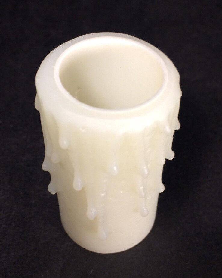 NEW 2" IVORY PolyBeesWax Chandelier Candelabra Candle Cover with DRIPS #CC900I - Stone Door Lamps