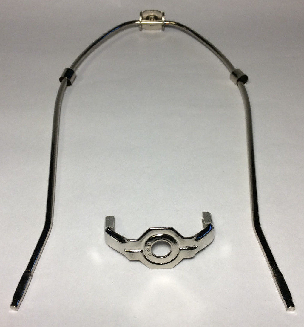 New 14" Nickel Finish Lamp HARP Shade Holder w/Base for Lamp Repair  #HAR66N