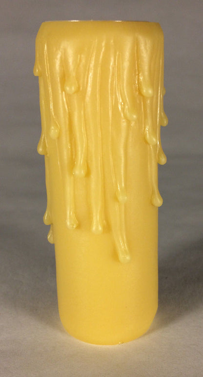New 3" Tan Gold PolyBeesWax Chandelier Candelabra Candle Cover with DRIPS CC901G