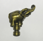 New 2 1/4" Cast Brass Elephant Lamp Finial w/ Antique Finish, 1/4 - 27F Tap BF073A - Stone Door Lamps