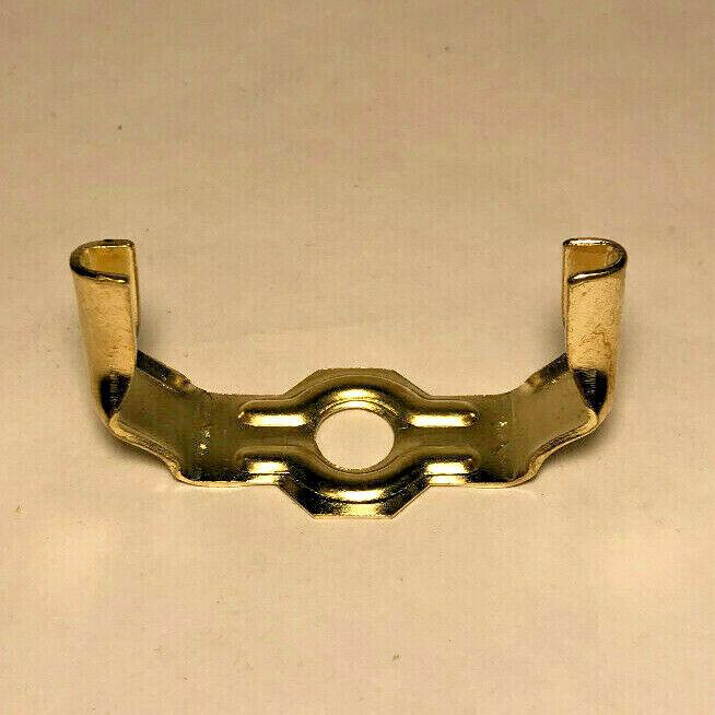 New Heavy Duty Brass Plated Lamp Harp Base, Slips 1/8 IP (3/8") #HB735 - Stone Door Lamps