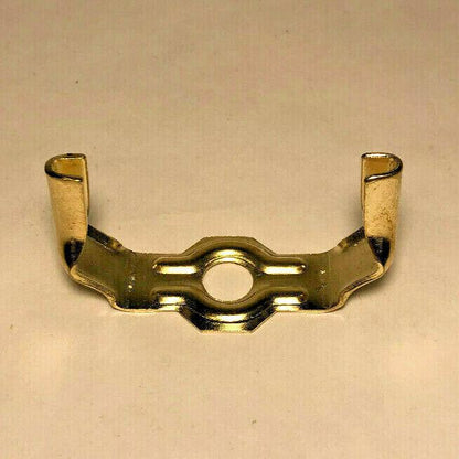 New Heavy Duty Brass Plated Lamp Harp Base, Slips 1/8 IP (3/8") #HB735 - Stone Door Lamps