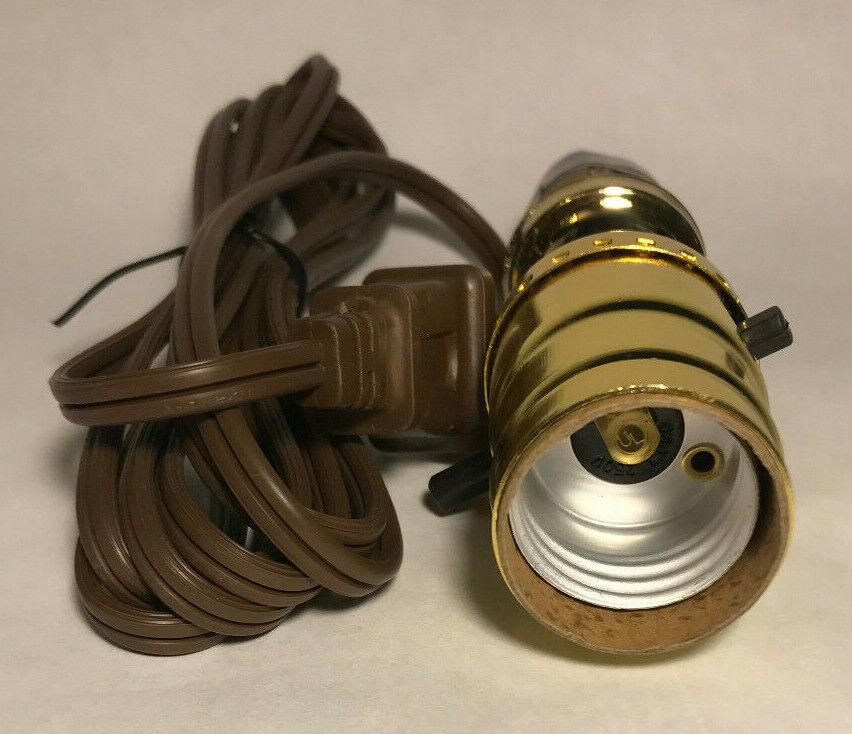 New Make A Bottle Lamp Kit With 1 1/4" Cork Base And 6 ft. Brown Cord #BK350 - Stone Door Lamps