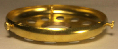 New 4" Fitter Solid Brass Screw On Uno Shade Holder, Unfinished Brass #SH728U - Stone Door Lamps
