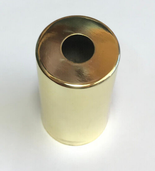 New 1 7/8" Lamp Socket Cup For Short Candelabra Sockets, Polished Brass Finish