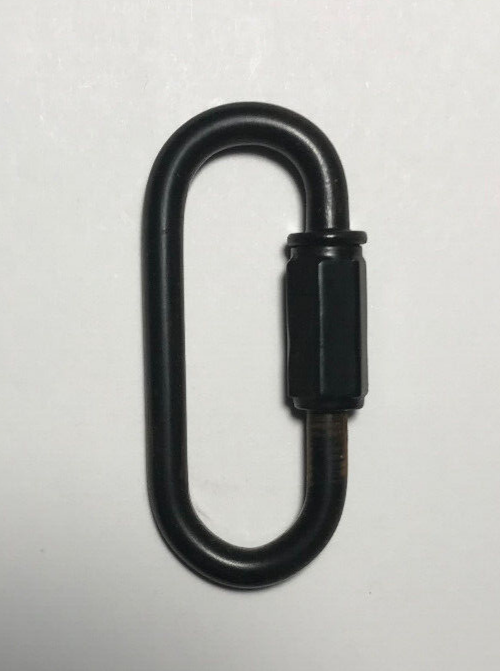 New Satin Black Finish Steel Chain Connector Connecting Link Carabiner CL940BK