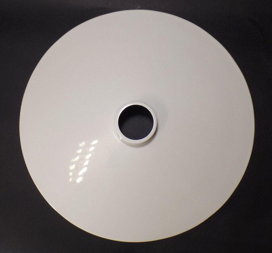 NEW 14" White Metal Porcelain Industrial Style Flat Lamp Pendant Light Shade - Stone Door Lamps