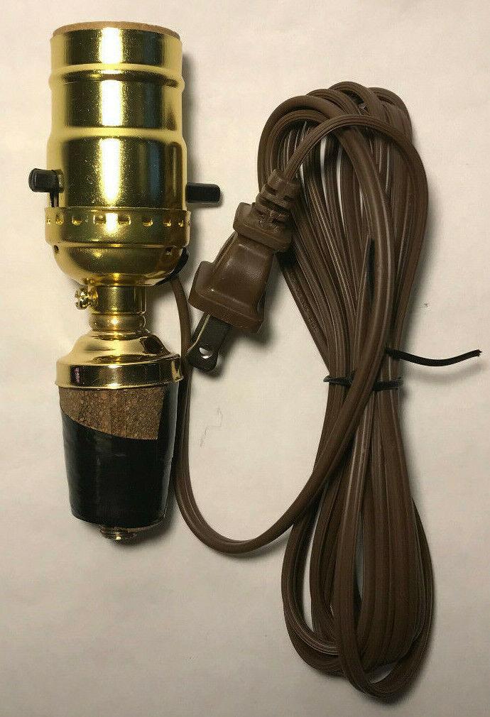 New Make A Bottle Lamp Kit With 1 1/4" Cork Base And 6 ft. Brown Cord #BK350 - Stone Door Lamps