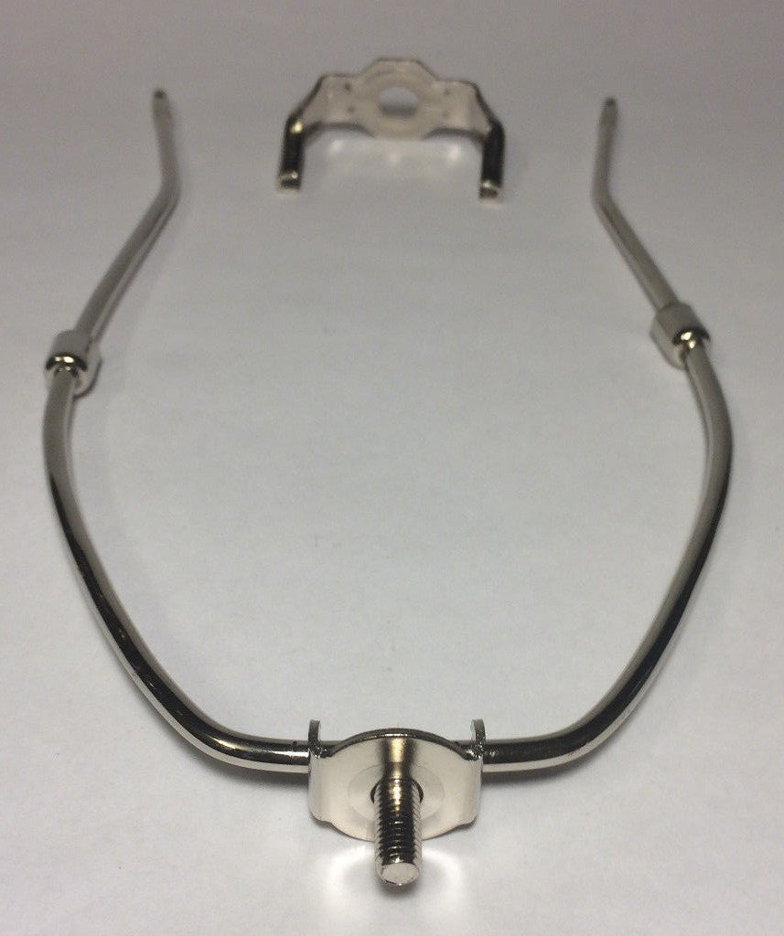 New 9" Nickel Finish Lamp HARP Shade Holder w/Base for Lamp Repair  #HAR58N