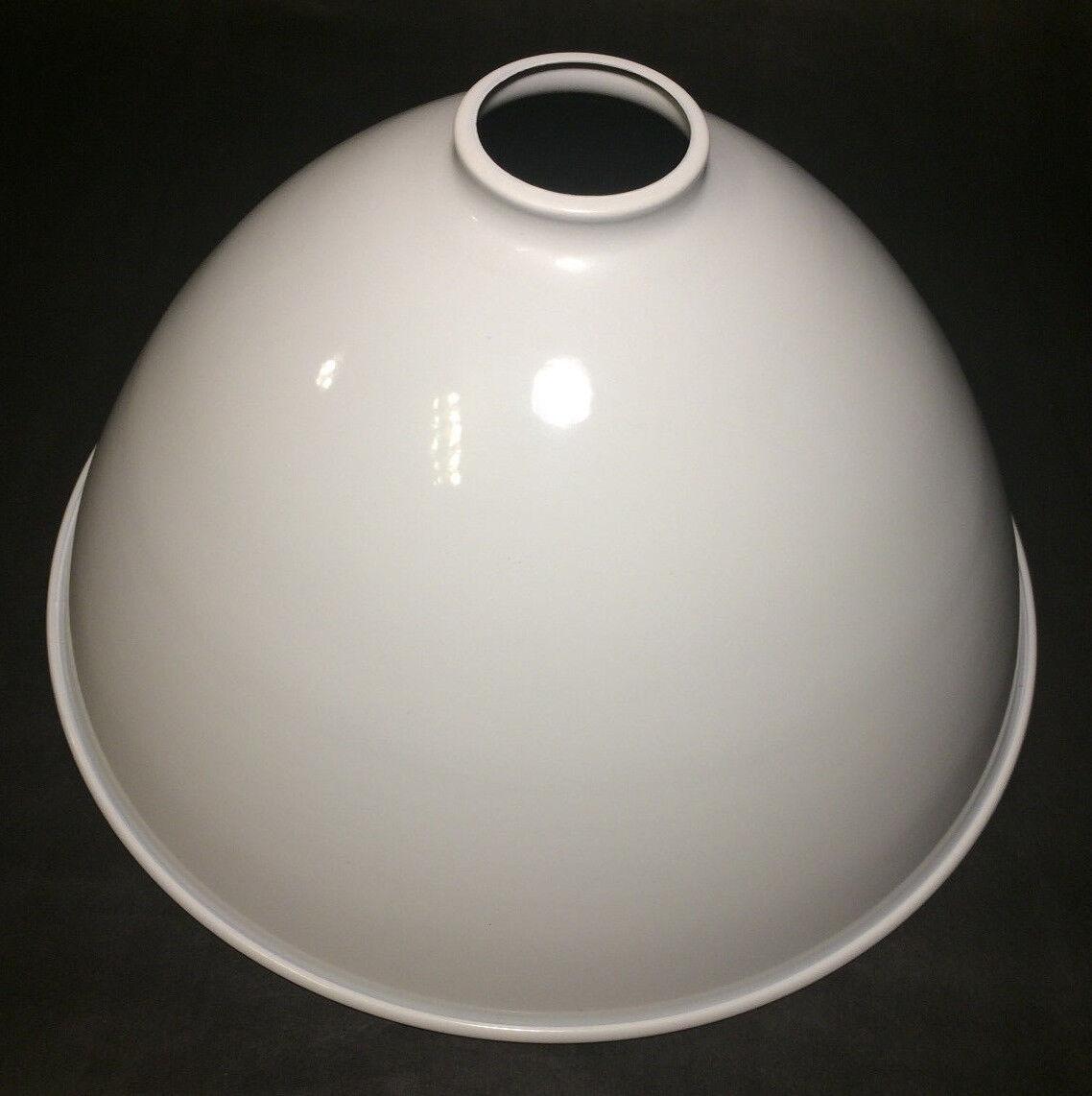 2 1/4" X 12" White Enamel Industrial Style Metal Dome Pendant Lamp Shade #IS353W - Stone Door Lamps