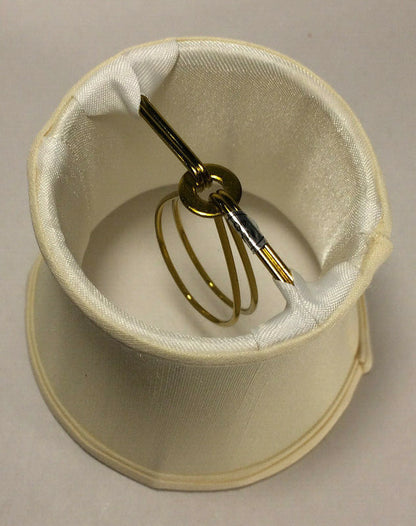 Chandelier Bell Style Softback Fabric Shade, Eggshell, Bulb Clip,Tissue Shantung