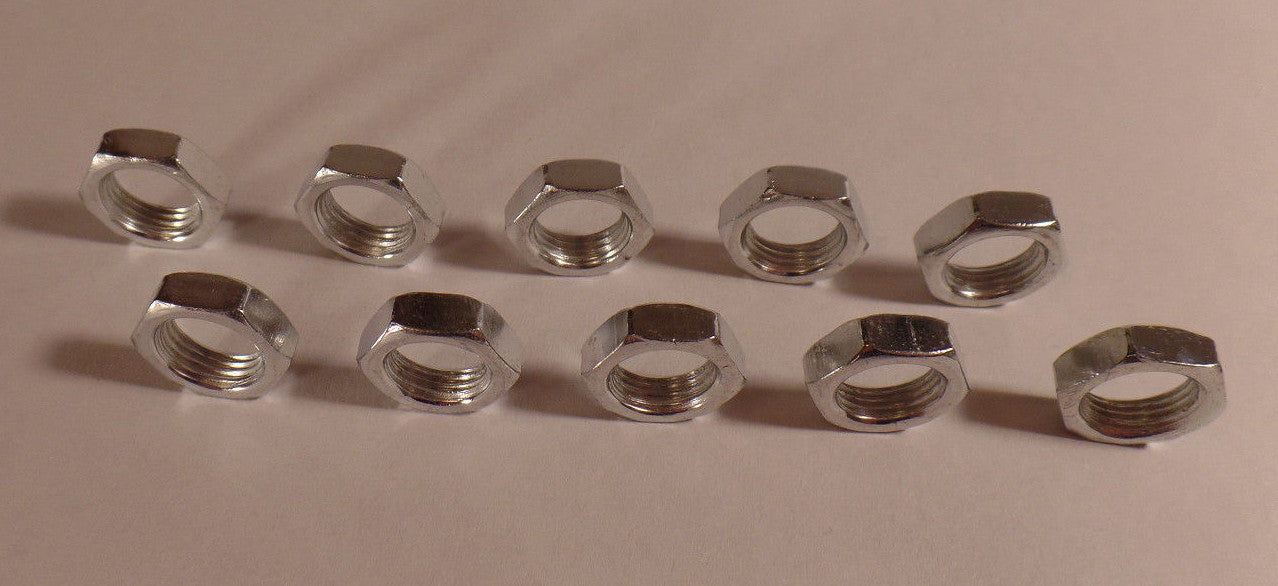 Lot Of 10 1/8F Heavy Steel Counter Sunk Hexnuts Ceiling Canopy, Lamp Part #HN705
