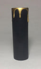 4" HEIGHT BLACK PLASTIC EDISON STANDARD SOCKET CANDLE COVER W/ GOLD DRIPS CC923 - Stone Door Lamps