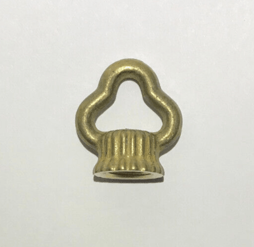 New 1" Unfinished Cast Brass Fixture Loop With Wire Way, 1/8F Tap(3/8") #BL986U - Stone Door Lamps