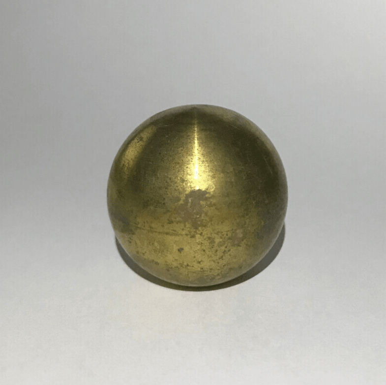 New 1 1/2" Diameter Brass Ball Finial, Cap, Unfinished Brass, 1/8F Tap #BF186U - Stone Door Lamps