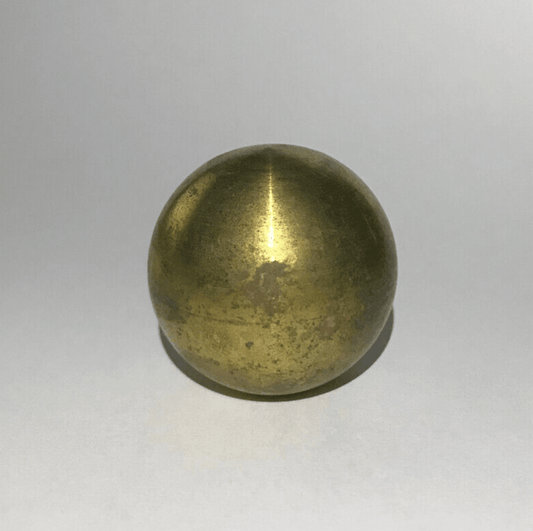 New 1 1/2" Diameter Brass Ball Finial, Cap, Unfinished Brass, 1/8F Tap #BF186U - Stone Door Lamps