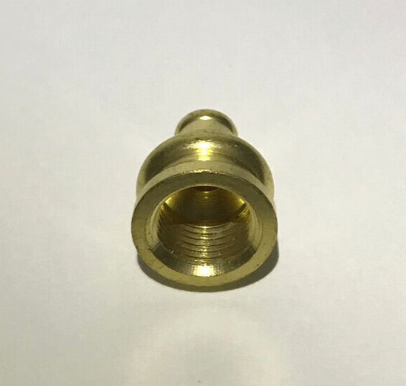 New 11/16" Height Unfinished Brass Pyramid Lamp Finial, 1/8F Tap(3/8") #BF966 - Stone Door Lamps
