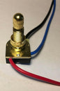 New 3 - Way Brass Rotary Switch, 2 Circuit, 5/8" Shank, 6" Long Wire Leads #RS408 - Stone Door Lamps