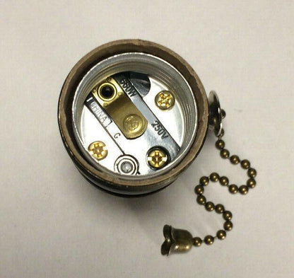 New Pull Chain Lamp Socket (On/Off) Medium Base With Antique Finish SO320A - Stone Door Lamps