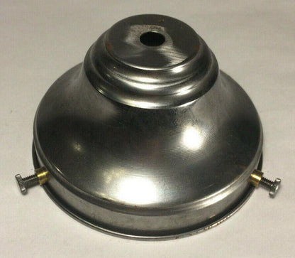 New Raw Steel 4" Fitter Fixture Shade Holder With Set Screws, 1/8IP Slip #SH764S - Stone Door Lamps
