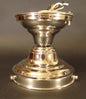 New School House Lighting Fixture, Wired, Brass w/ Nickel Finish, 6" Fitter