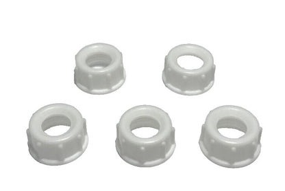 New, Lot of 5, White Bakelite (Plastic) Lamp Cord Bushings, 1/8F Tap (3/8") #905 - Stone Door Lamps