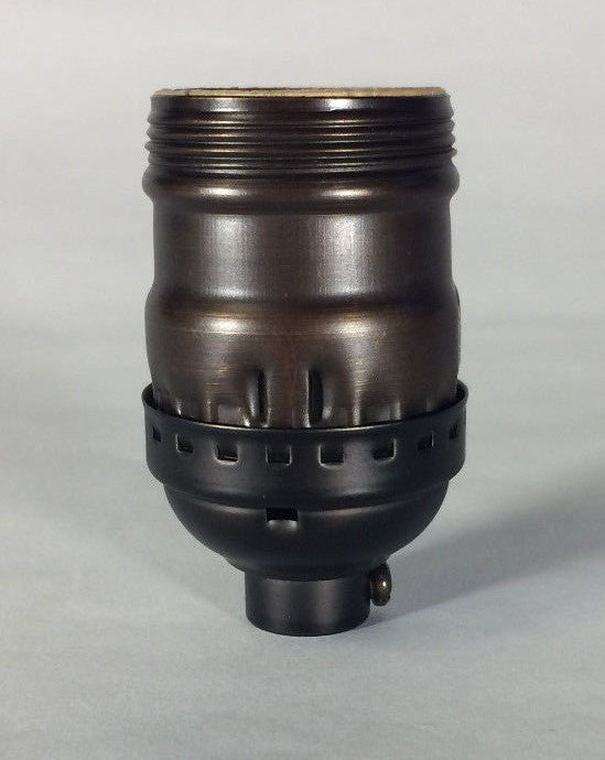 Bronze Brass Short Keyless Early Electric Industrial Style Uno Lamp Socket #290B