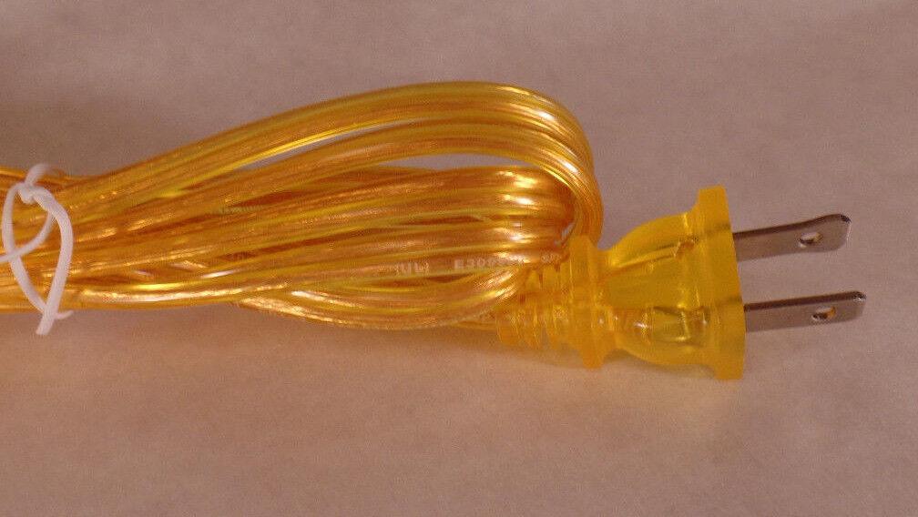 NEW 8' Clear Gold 18/2 Plastic Covered Lamp Cord Plug Set SPT - 2,U.L., #CS812 - Stone Door Lamps