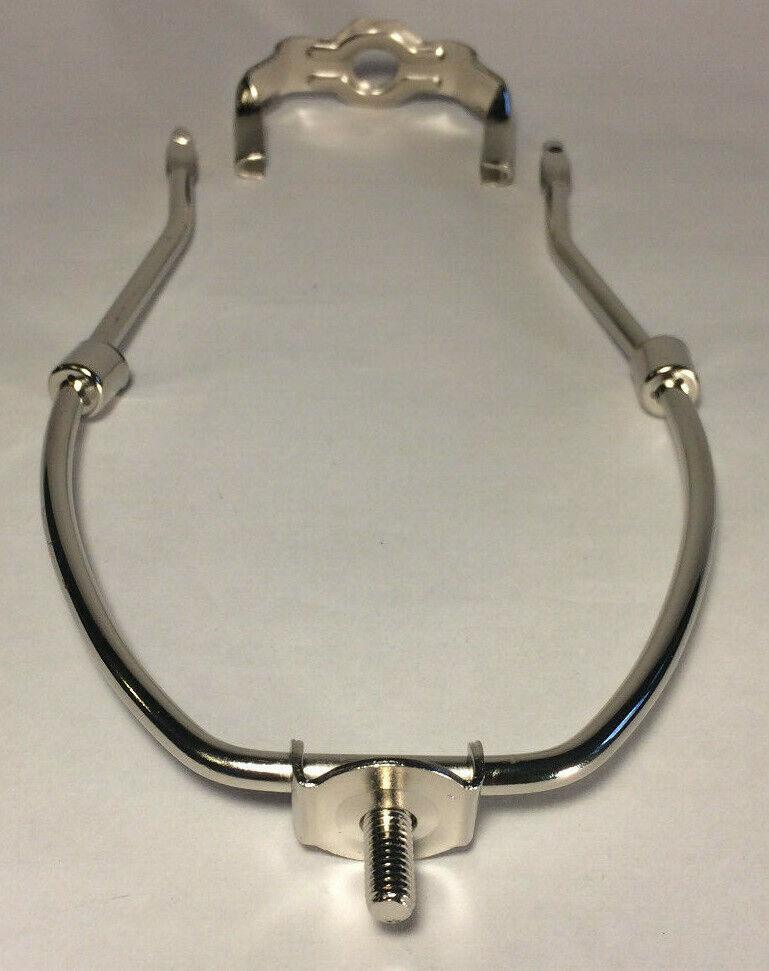 New 8" Heavy Duty Nickel Plated Lamp Harp Shade Holder With Base #HAR42N - Stone Door Lamps