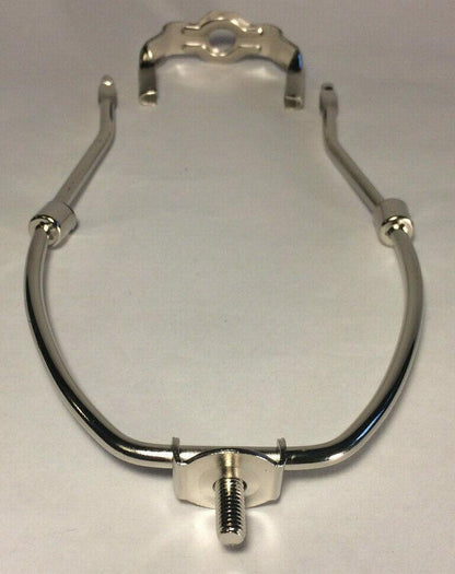 New 8" Heavy Duty Nickel Plated Lamp Harp Shade Holder With Base #HAR42N - Stone Door Lamps