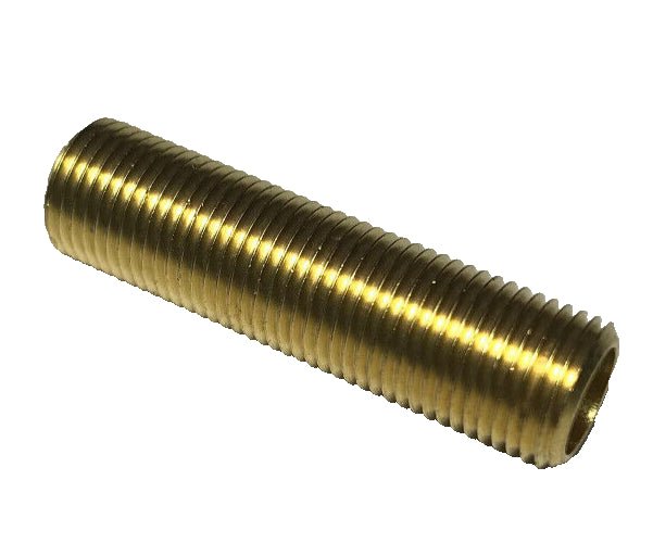 New 3" Solid Brass Lamp Nipple Pipe 1/8 IP (3/8" O.D.) Rust Resistant #LN215 - Stone Door Lamps