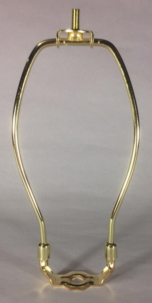 9 1/2" Brass Plated Lamp Harp with Base & Protective Coating, regular weight - Stone Door Lamps