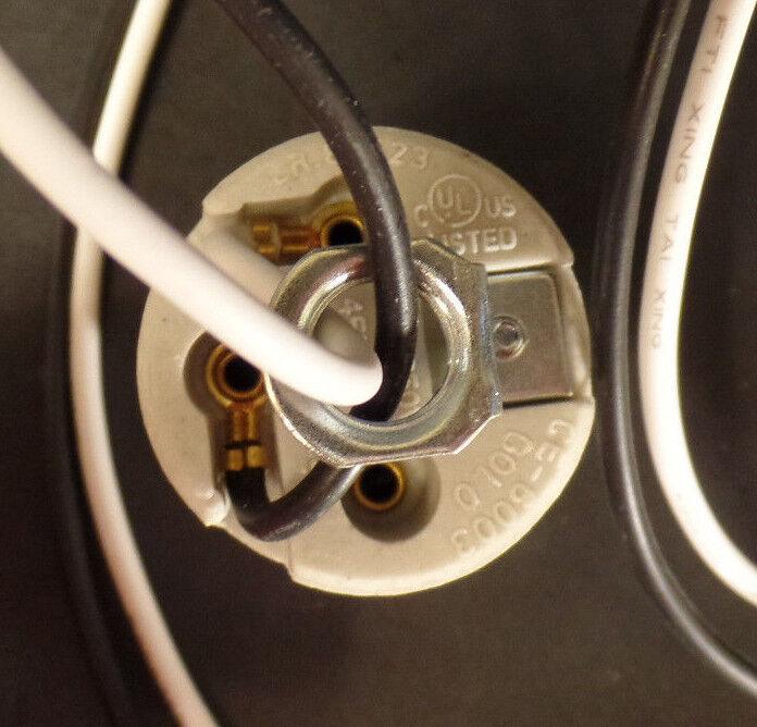 New Keyless Medium Base E26 Porcelain Socket With 42" Lead Wires And Hickey #L42 - Stone Door Lamps